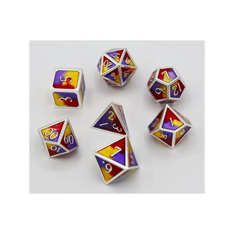 Royal Swirl Metal 7ct Polyhedral Dice Set