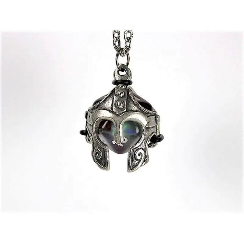 Dice Holder Jewelry Helmet D20 Pendant in Old Silver