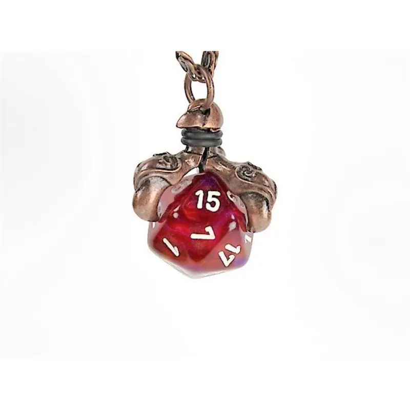 Dice Holder Jewelry Talon D20 Pendant in Old Copper