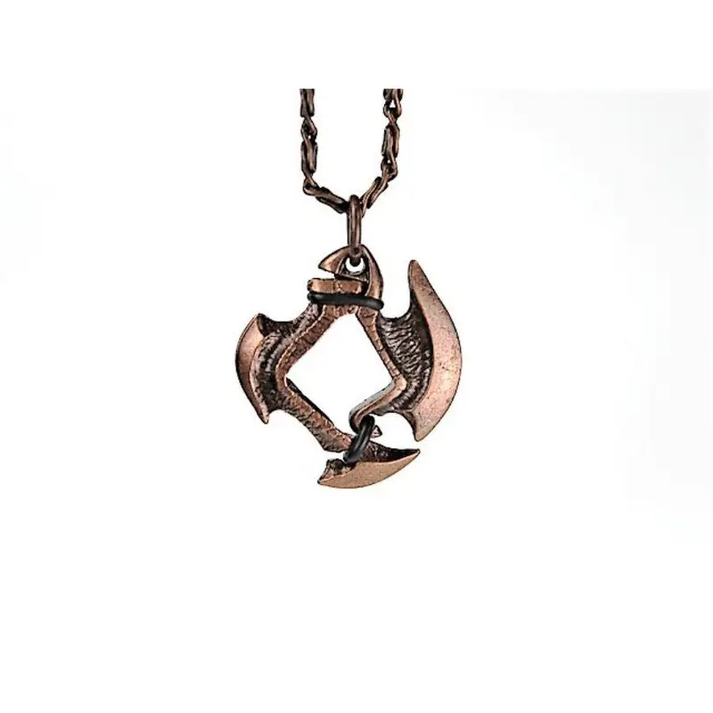 Dice Holder Jewelry Axe Blade 12mm D6 Pendant in Old Copper