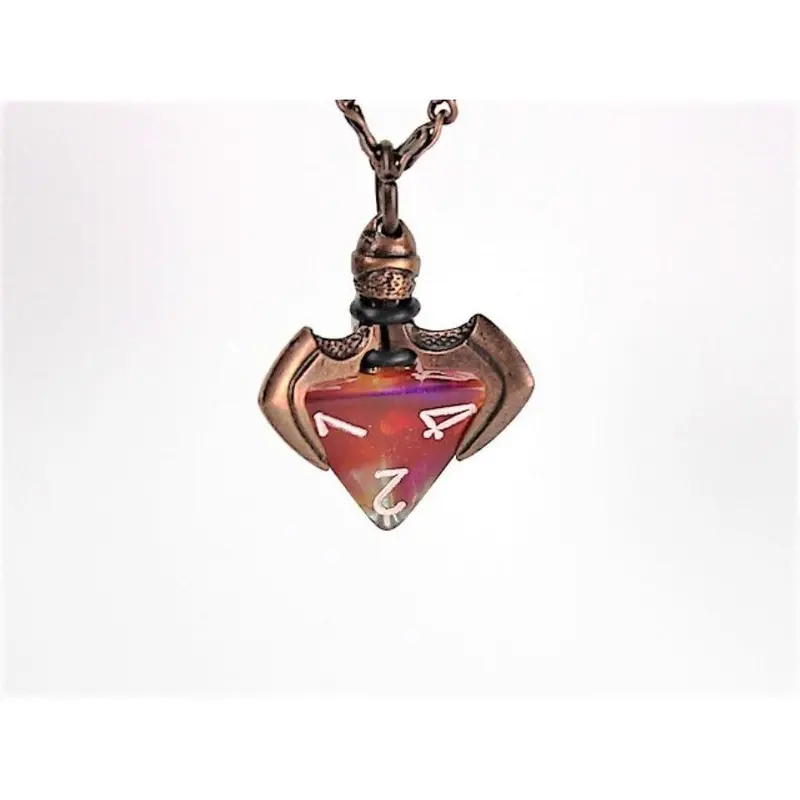 Dice Holder Jewelry Blade Claw D4 Pendant in Old Copper