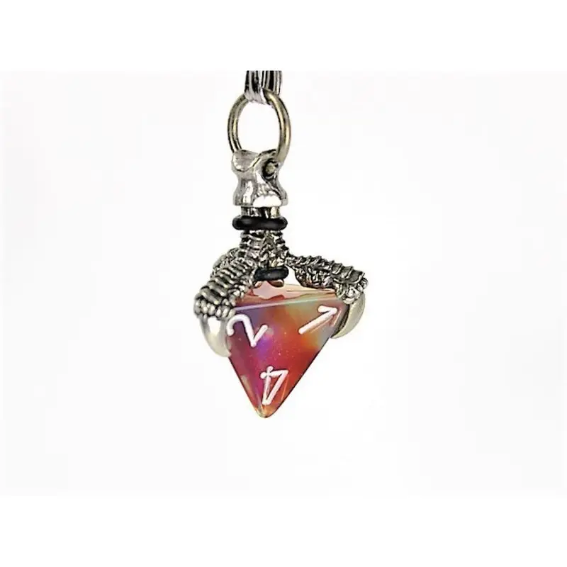 Dice Holder Jewelry D4 Pendant in Old Silver