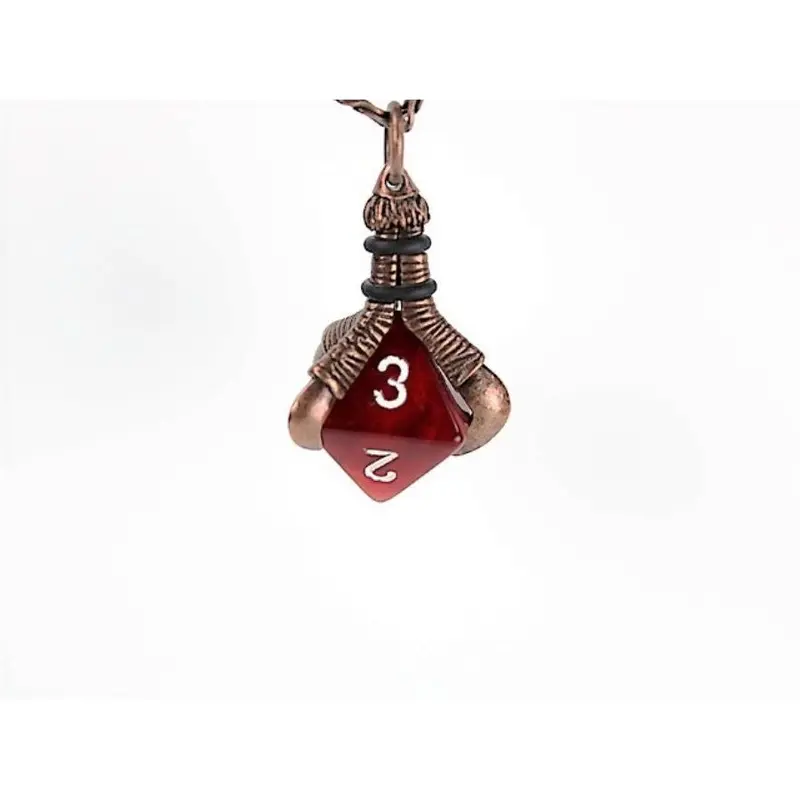 Dice Holder Jewelry D8 Pendant in Old Copper