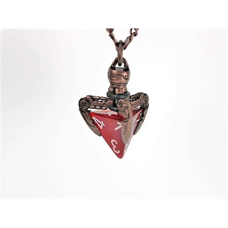 Dice Holder Jewelry Tekno D4 Pendant in Old Copper