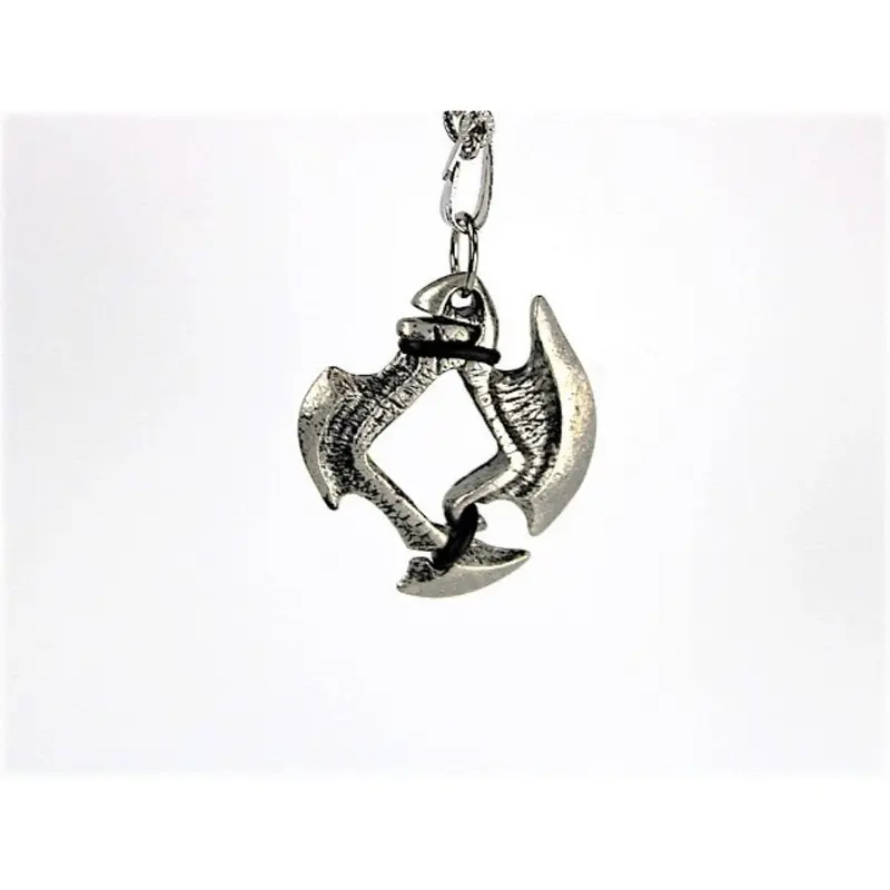 Dice Holder Jewelry Axe Blade 12mm D6 Pendant in Old Silver
