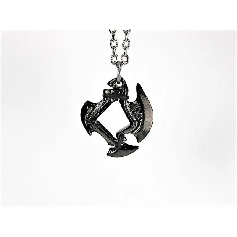 Dice Holder Jewelry Axe Blade 12mm D6 Pendant in Gunmetal Grey