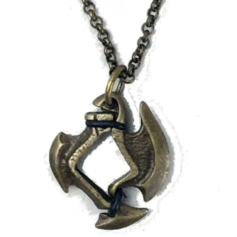 Dice Holder Jewelry Axe Blade 12mm D6 Pendant in Old Brass