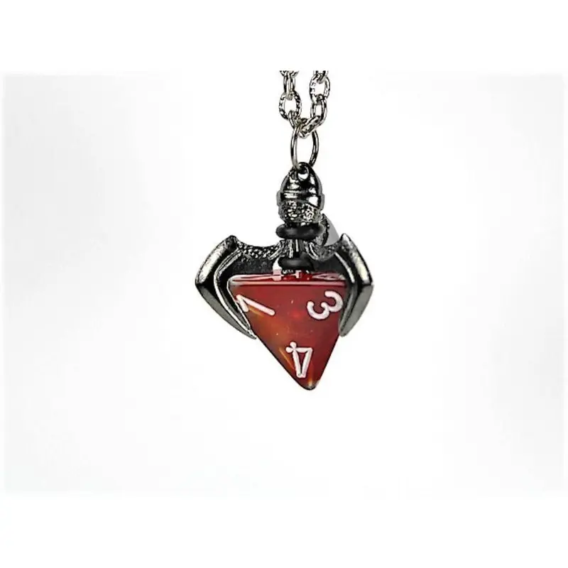 Dice Holder Jewelry Blade Claw D4 Pendant in Gunmetal Grey
