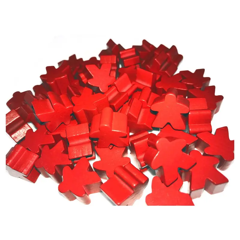 Wooden Meeples 50ct Bag - Red
