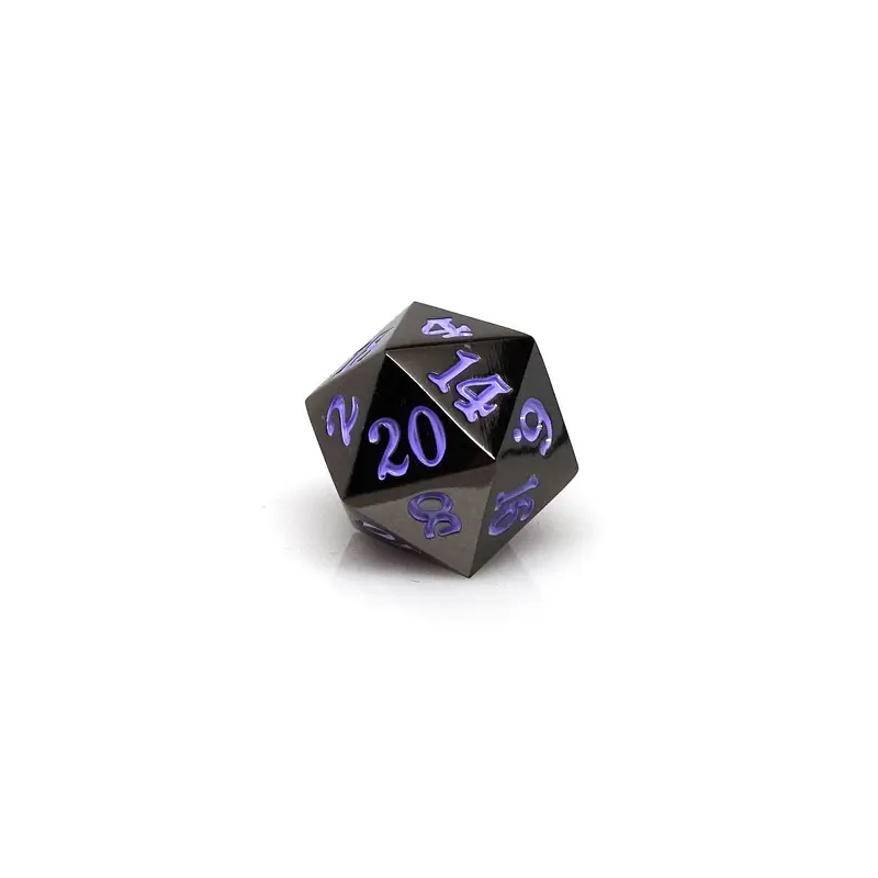 Easy Roller Single Gunmetal D20 with Purple Signature Font