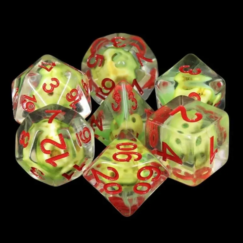 Sulfer Skull 7ct Polyhedral Dice Set