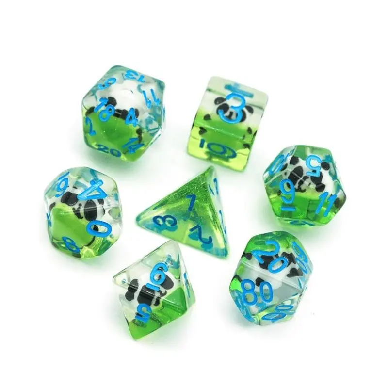 Panda 7ct Polyhedral Dice Set