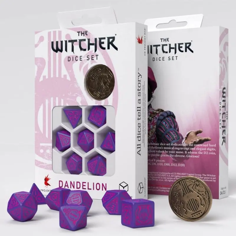 Q-Workshop The Witcher 7ct Polyhedral Dice Set Dandelion Conqueros of Hearts