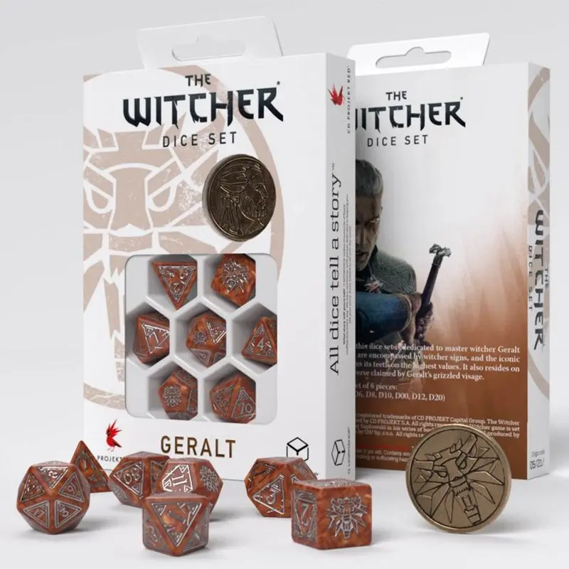 Q-Workshop The Witcher 7ct Polyhedral Dice Set Geralt The Monster Slayer