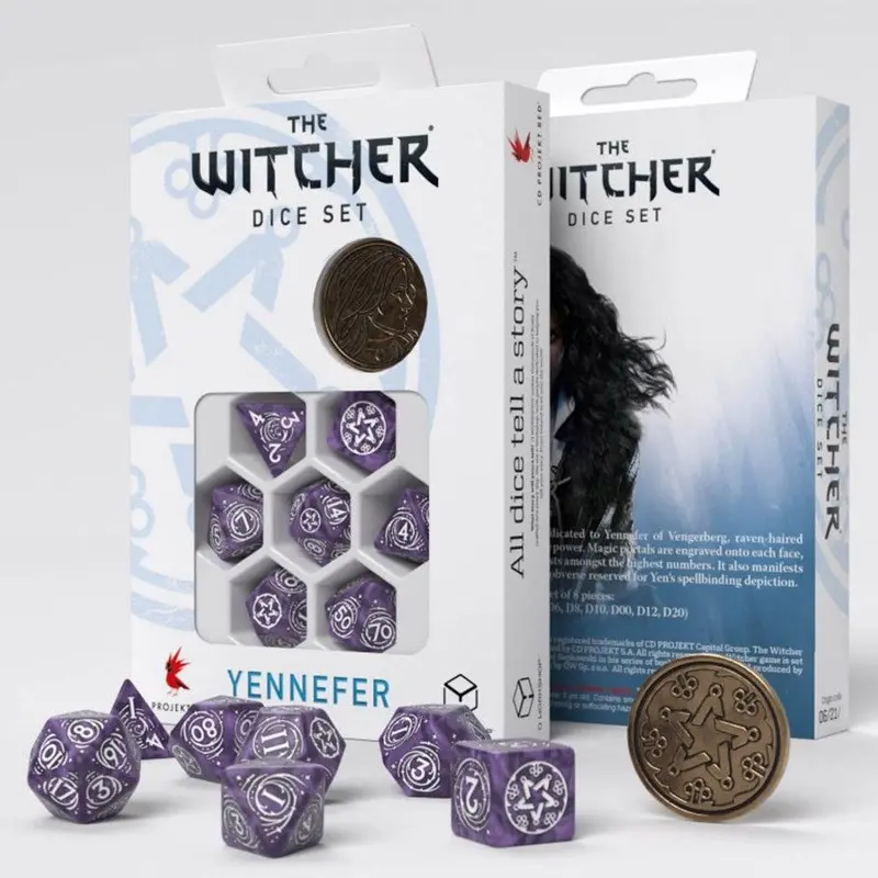 Q-Workshop The Witcher 7ct Polyhedral Dice Set Yennefer Lilac & Gooseberries