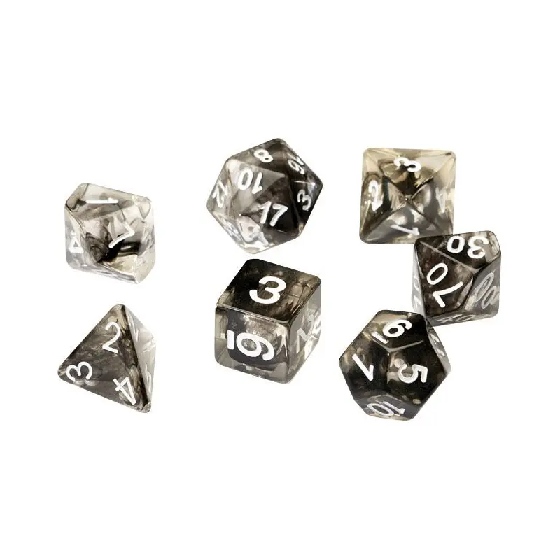 Sirius Dice 7ct Polyhedral Dice Set Black Cloud
