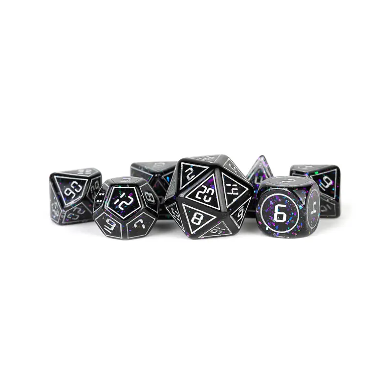 Metallic Dice Games 7ct Polyhedral Dice Set - Framed Void