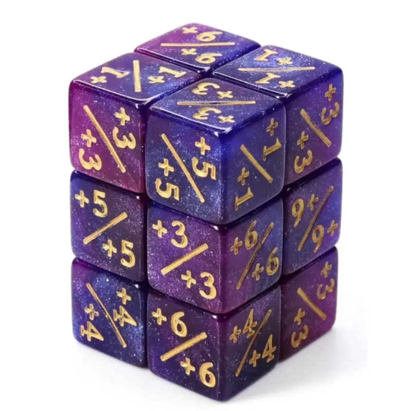 Dark Blue & Purple Glitter +1/+1 Counters Set of 8