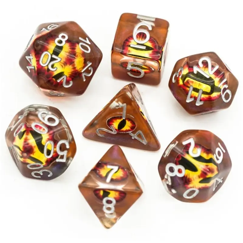 Fire Demon Eye 7ct Dice Set