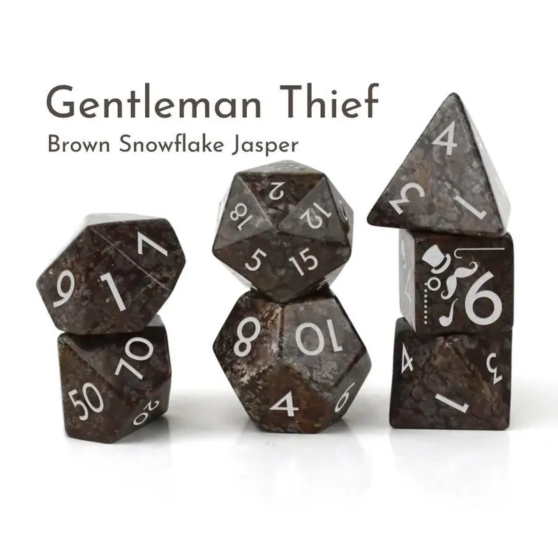 Level Up Dice Gentleman Thief Brown Jasper 7c Dice Set