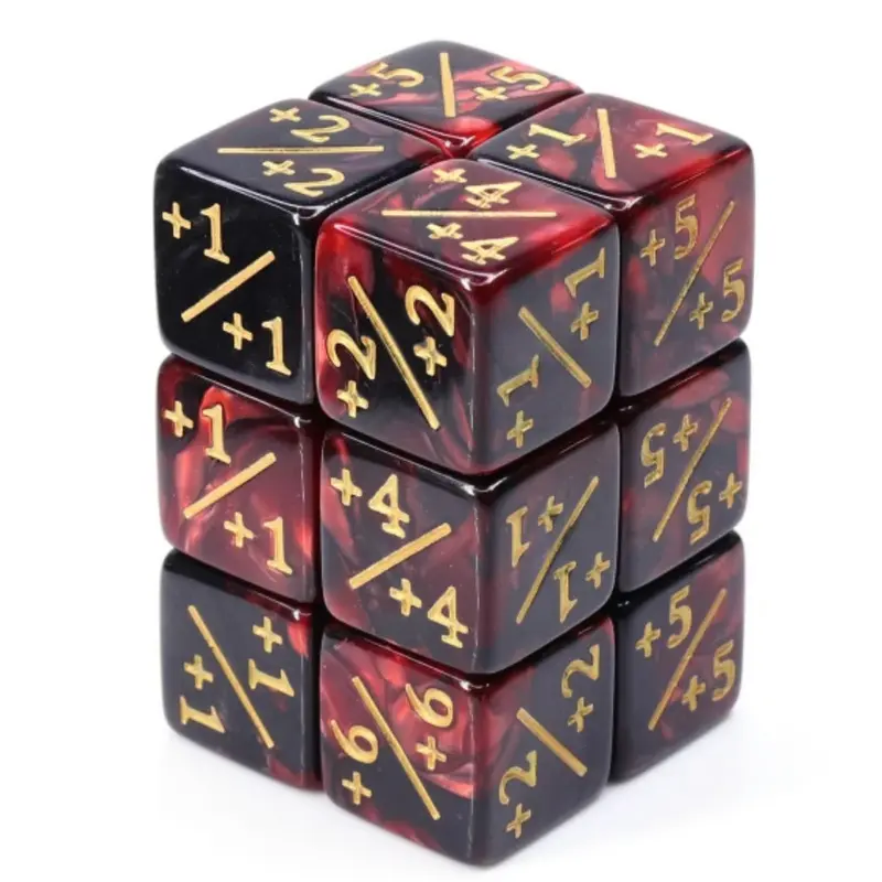 Red & Black +1/+1 Counters Set of 8