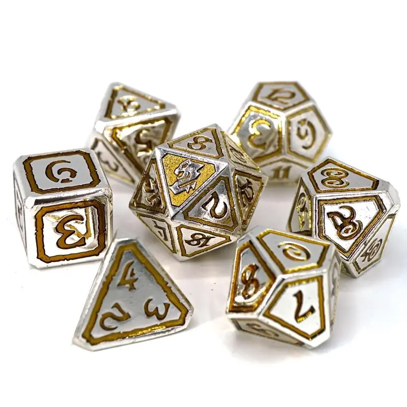 Die Hard Dice 7ct Metal Polyhedral Set Usurpers of Gilded Ruin