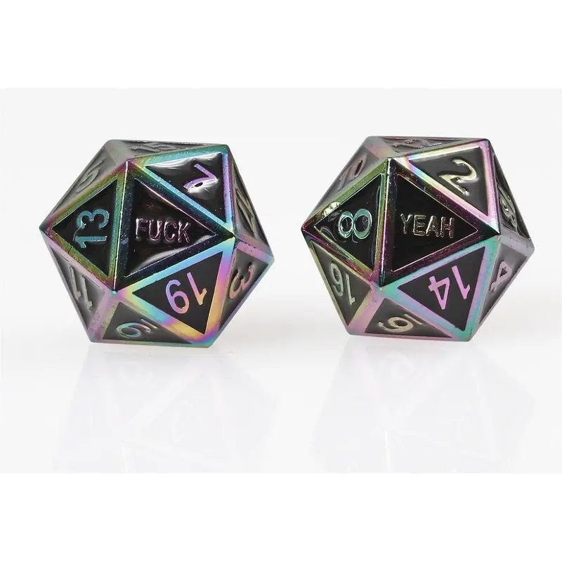 Spectrum F Yeah Set of 2 D20 Metal Dice