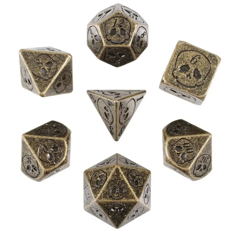 Necro Gold Set of 7 Metal Dice