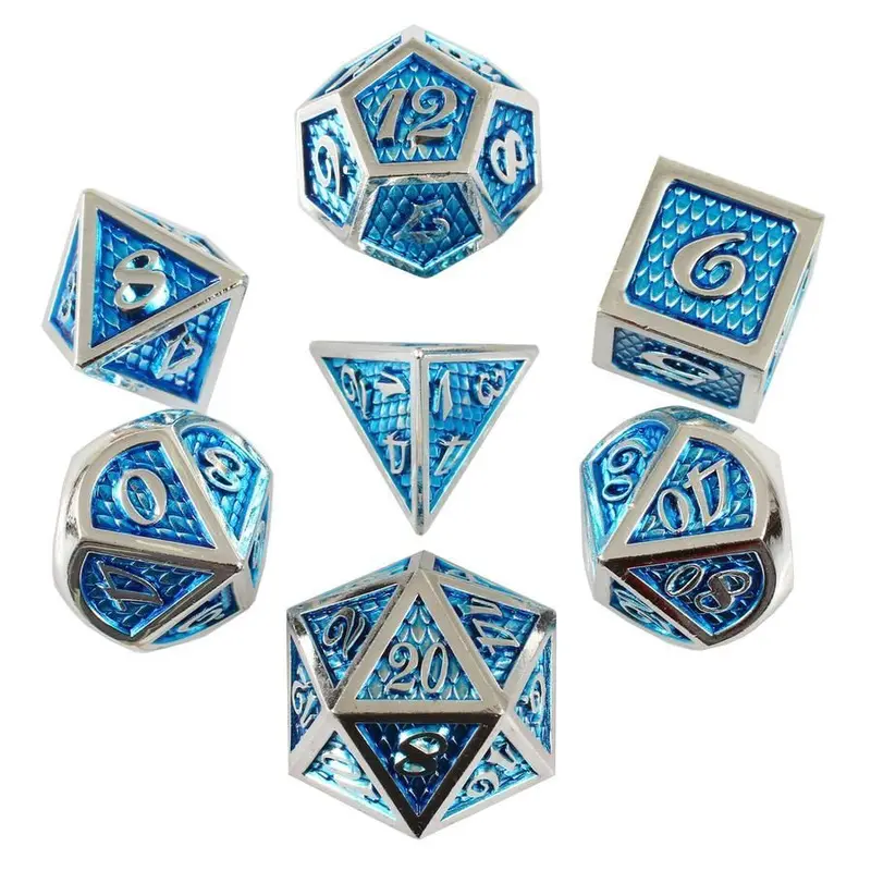 Ice Dragon Set of 7 Metal Dice