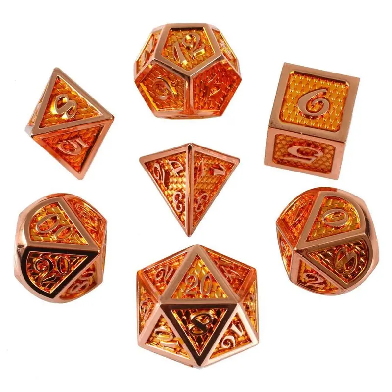 Sun Dragon Set of 7 Metal Dice