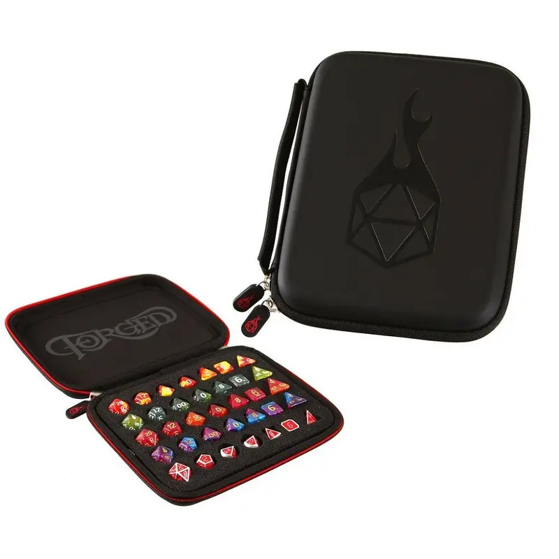 Red Forged Zip-Close Dice Box, Dice Tray, & Storage Case