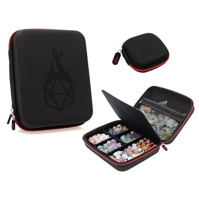 Red Dice Box and Dice Tray with Removable Dice Holder