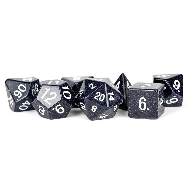 Metallic Dice Games 7ct Polyhedral Gemstone Dice Set Blue Sandstone
