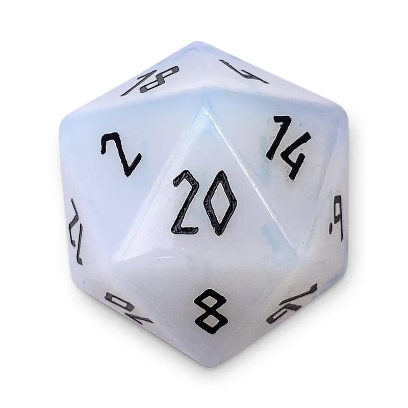 Norse Foundry 30mm Gemstone Boulder D20 - Opalite