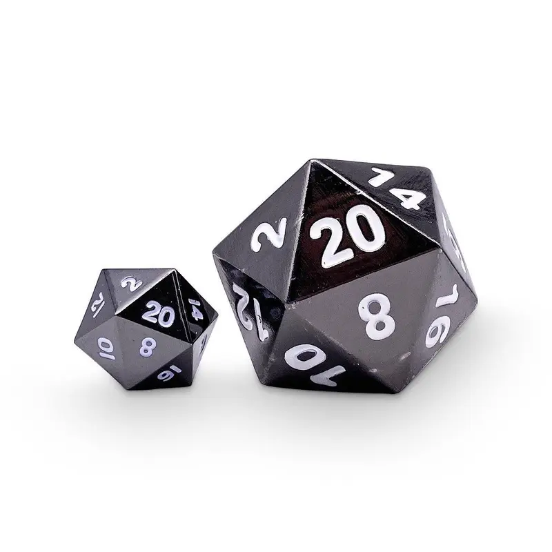 Norse Foundry 30mm Boulder Metal D20 - Drow Black