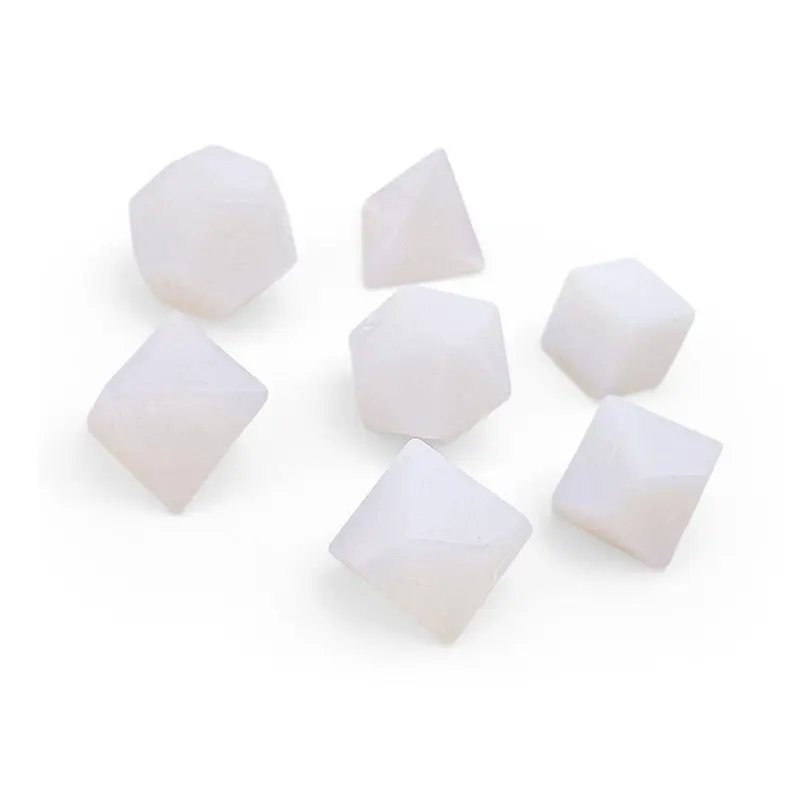 Norse Foundry Gemstone 7ct Polyhedral Dice Set Raised Opalite