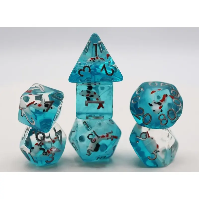 Foam Brain Games 7ct Polyhedral Dice Set - Water Garden Koi