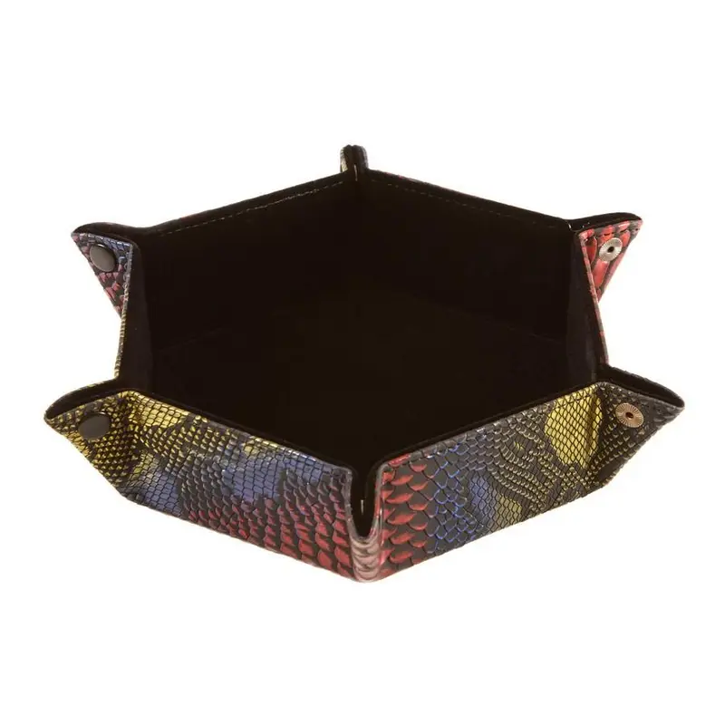 Forged Gaming Dragon Skin Hex Folding Dice Tray - Rainbow