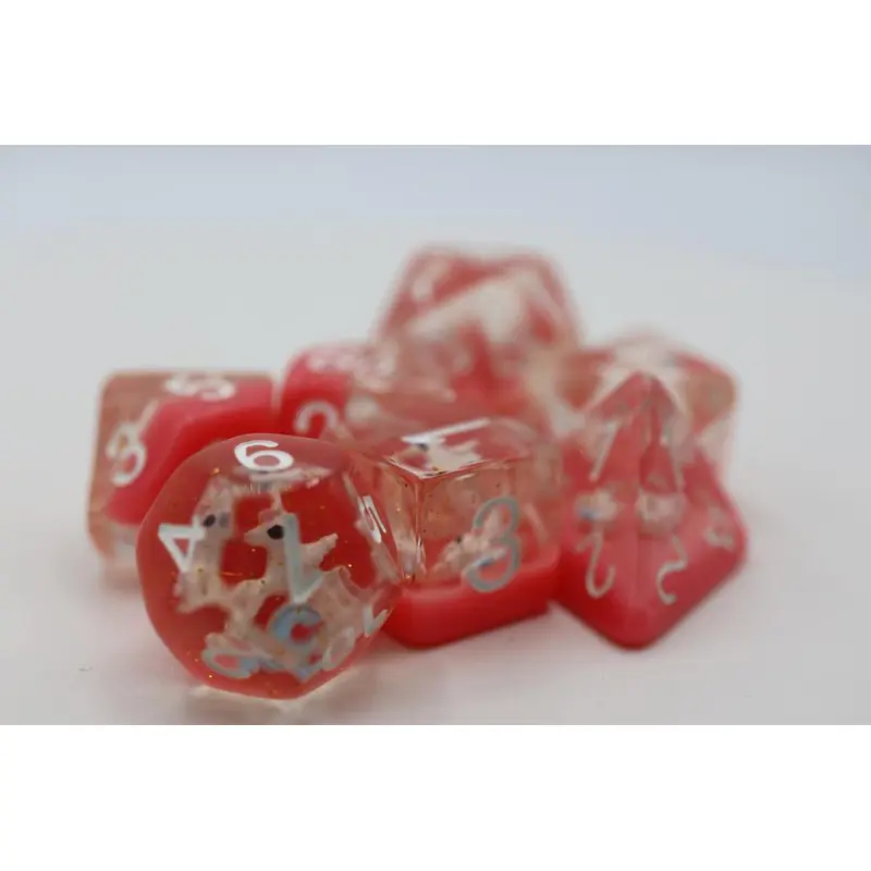 Foam Brain Games 7ct Polyhedral Dice Set - Pink Unicorn