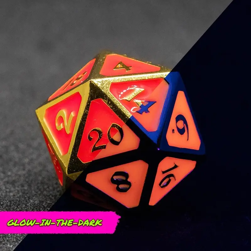 Dice Hard Dice Single MultiClass Dire D20 AfterDark Mythica Neon Bloom