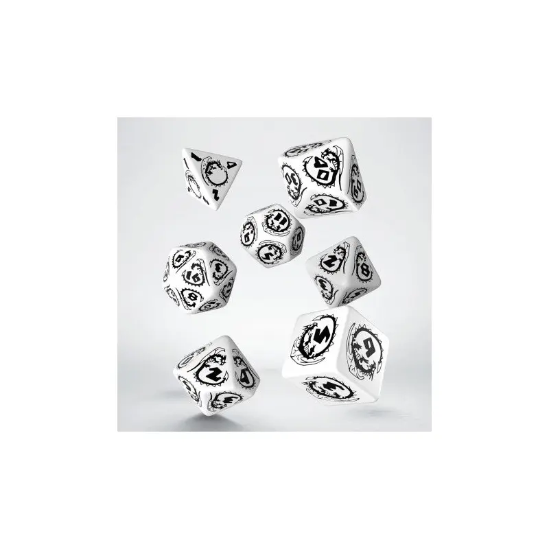 Q-Workshop Dragon White/Black 7ct Polyhedral Set