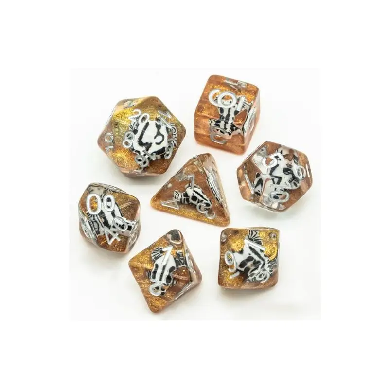 Foam Brain 7ct Polyhedral Dice Set - Desert Bull Head