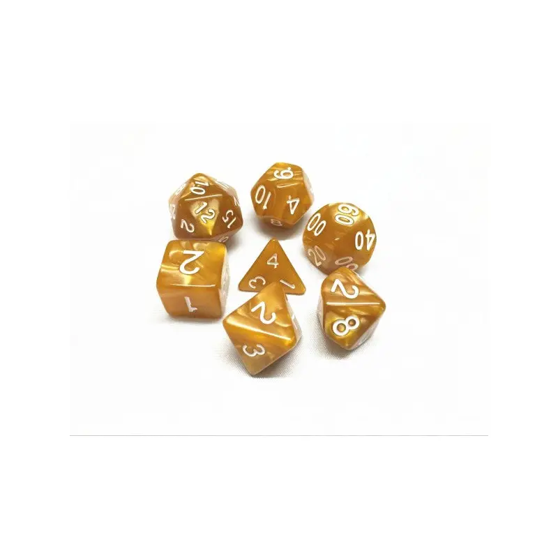 HD Dice Golden Pearl 7ct Polyhedral Dice Set