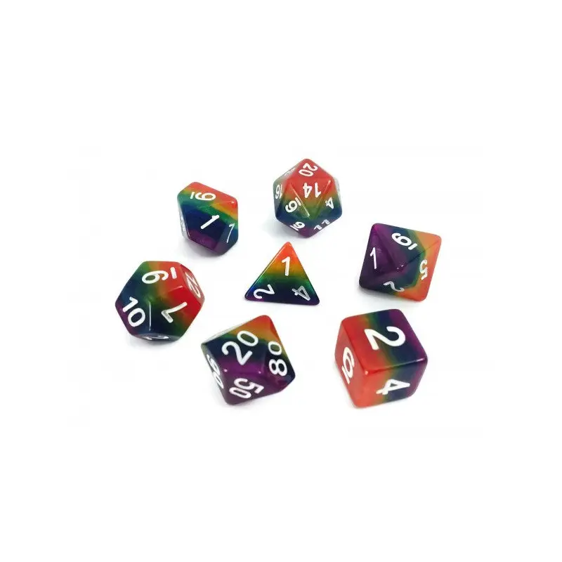 HD Dice Layered Rainbow 7ct Polyhedral Dice Set