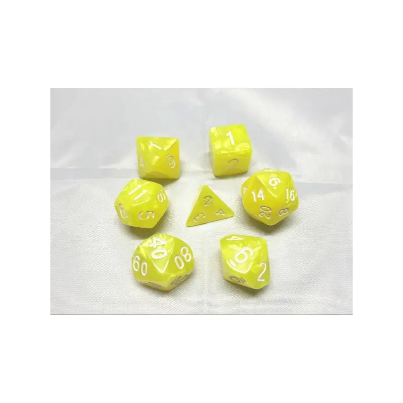HD Dice Pearl Bright Yellow 7ct Polyhedral Dice Set