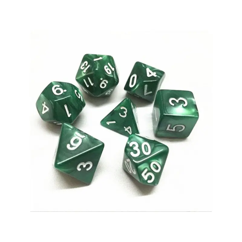 HD Dice Pearl Green 7ct Polyhedral Dice Set