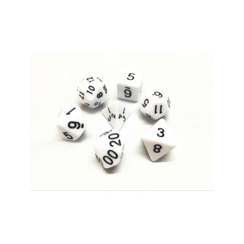 HD Dice Opaque White 7ct Polyhedral Dice Set