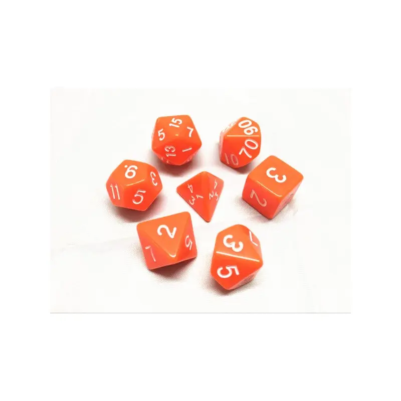 HD Dice Opaque Orange 7ct Polyhedral Dice Set