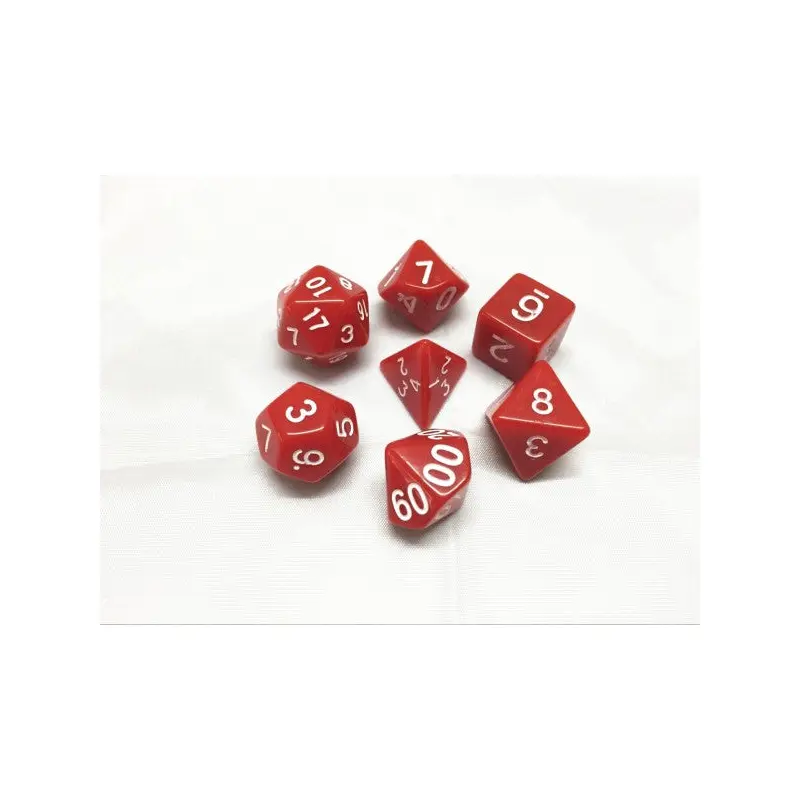 HD Dice Opaque Red 7ct Polyhedral Dice Set