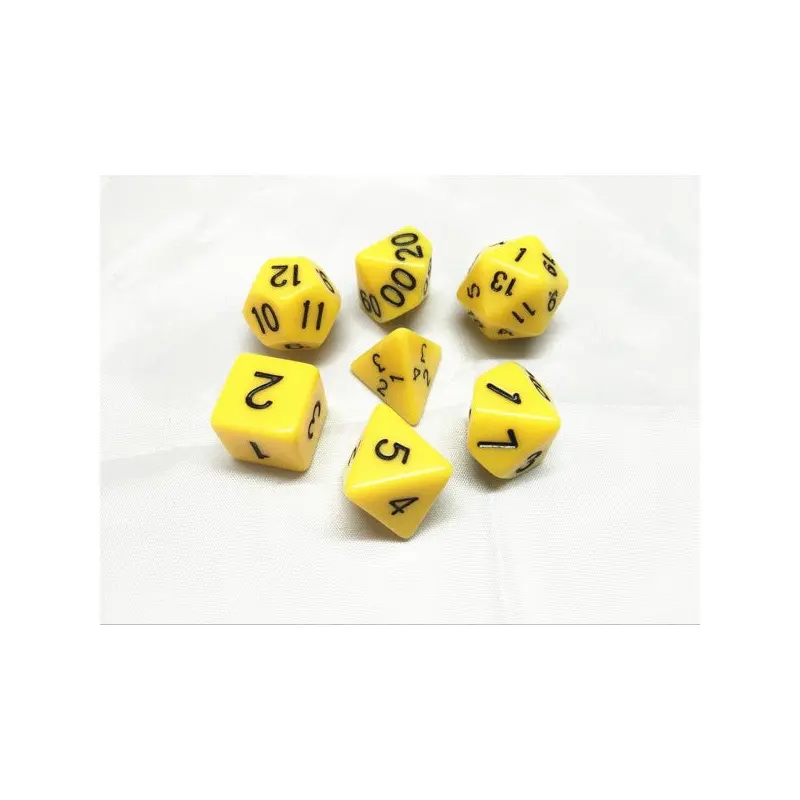 HD Dice Opaque Yellow 7ct Polyhedral Dice Set